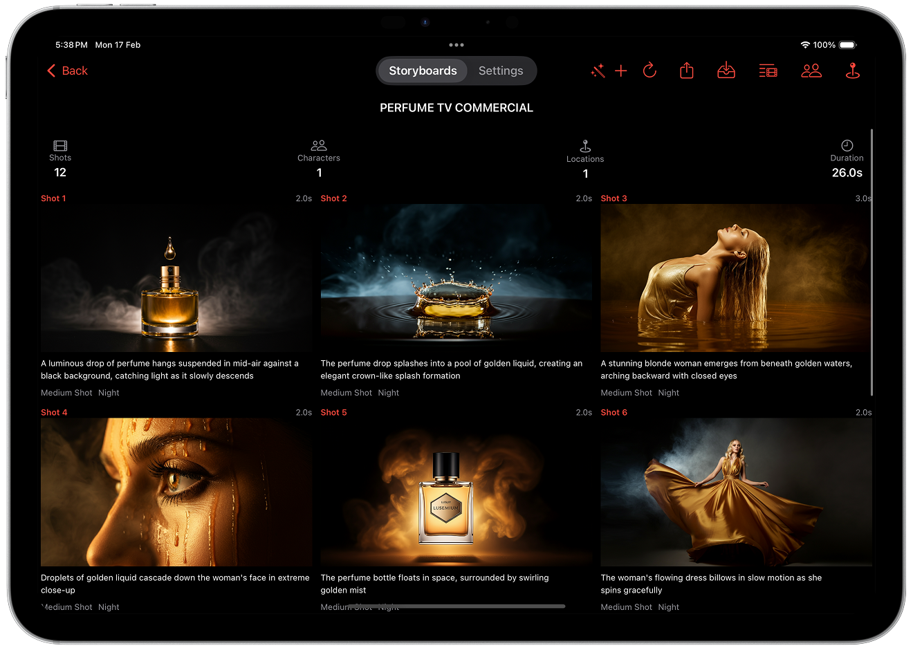 Storyboard Creator AI iPad App - Professional Storyboarding Software