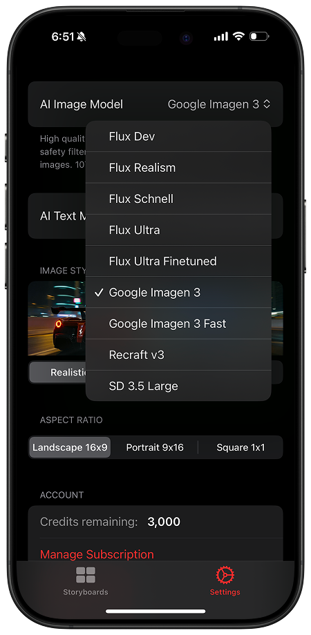 Storyboard Creator AI iPhone App